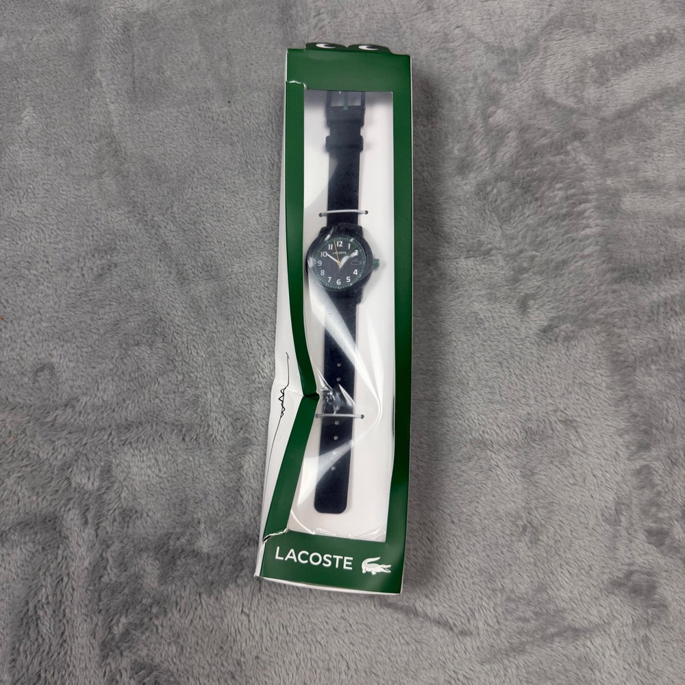 Lacoste Watch Kids 8+ Black Green Silicone Strap 2030042 Analog Quartz